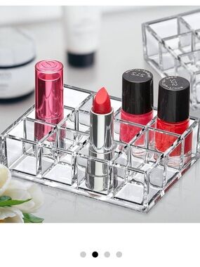 Clear Acrylic Makeup lipstick Organizer Tray - Transparent Cosmetic Storage